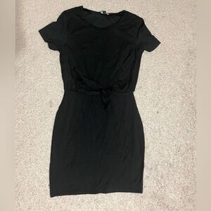 Express Black tie waist short sleeve‎ dress size XS